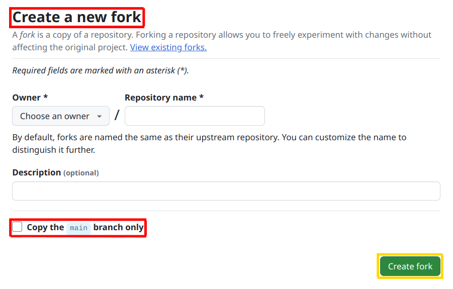 fork option